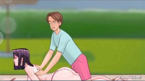 Amusement d'un footjob au bord de la piscine avec l'étudiante excitée KimmyToons