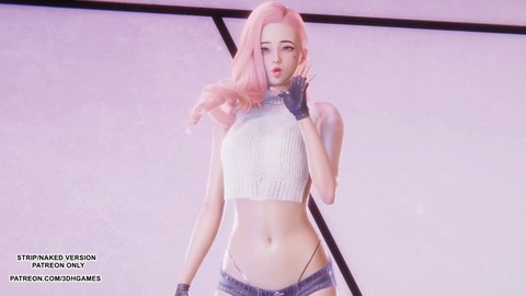 Seraphine di League of Legends danza in modo seducente con movimenti erotici