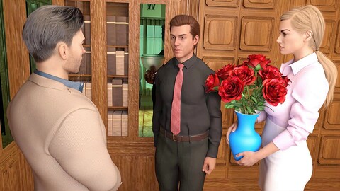 Die perfekte Ehe wird chaotisch, als der Ehemann seine Frau mit einem anderen Mann in ihrem Büro erwischt.