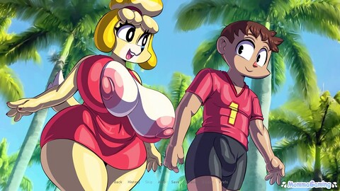 Ankha Hentai mit Isabelle und Mommagaming in einem heißen animierten Abenteuer