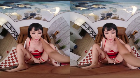 Die asiatische Cougar Marica Hase verführt mich und erlaubt mir, ihre Muschi zu probieren - Virtual Reality-Porno