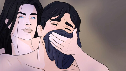 Gabriel entrega una enorme carga profundamente en mi ansioso agujero.