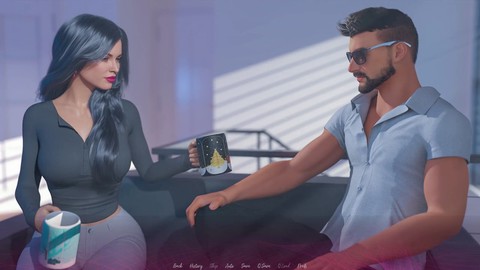 Christine gets a thrill from David the first time they meet in this wifey simulation